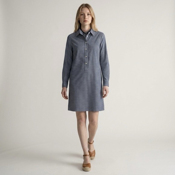 kate spade new york Dresses & Skirts - Kate Spade Preppy Chic Chambray Nautical Hamptons Shirt Dress Striped M Navy
